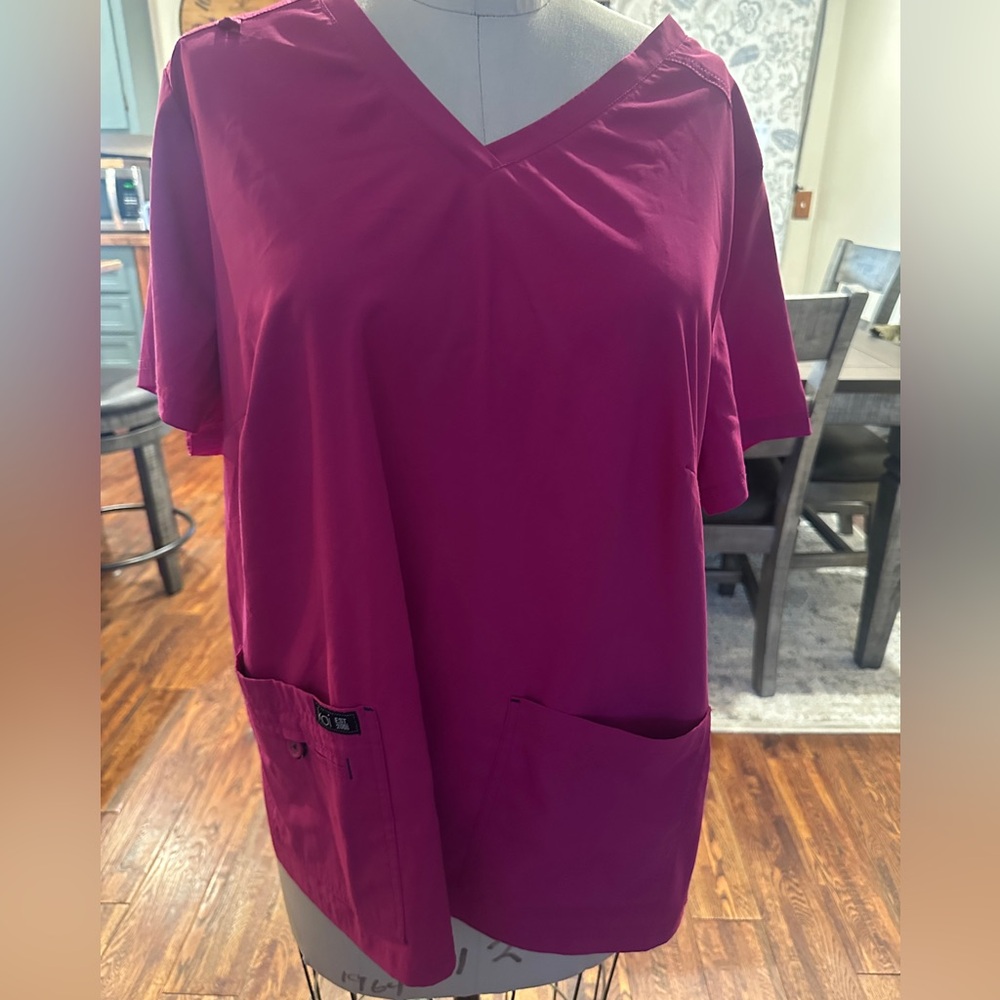 Koi basics pink scrub top